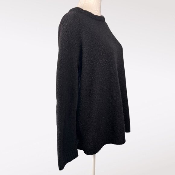 Inhabit Black Wool & Cashmere Blend Sweater Lightweight Relaxed Fit Large - Picture 6 of 10